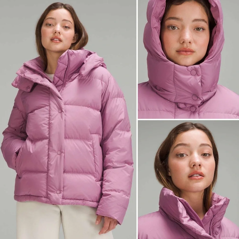 Lululemon Wunder Puff Jacket Velvet Dust Purple Pink Size 8 Hooded Puffer Coat - Picture 14 of 17